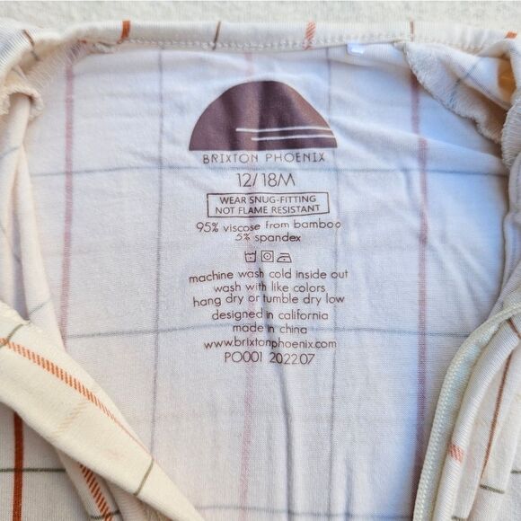 Brixton Brixton Cream Plaid Bamboo Zip Romper 12-18M - Picture 7 of 10